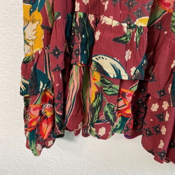 Gypsy Love Dress Women Large Floral Tiered Boho Summer Flowy Sundress Tie Waist - Picture 7 of 13